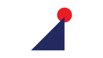Onit | Icône - Triangle bleu et point rouge - Expertise en croissance